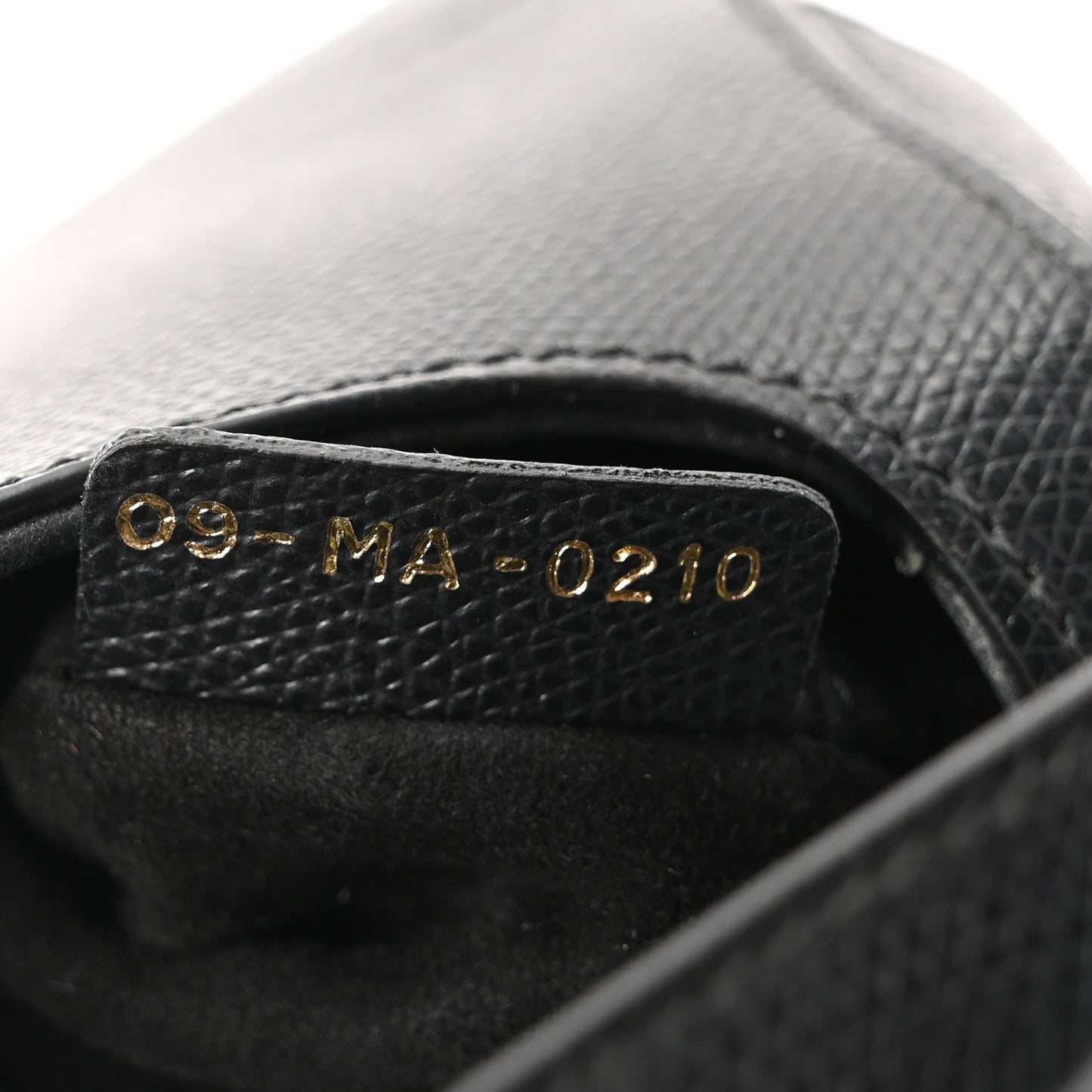 Grained Calfskin Mini Saddle Bag Black