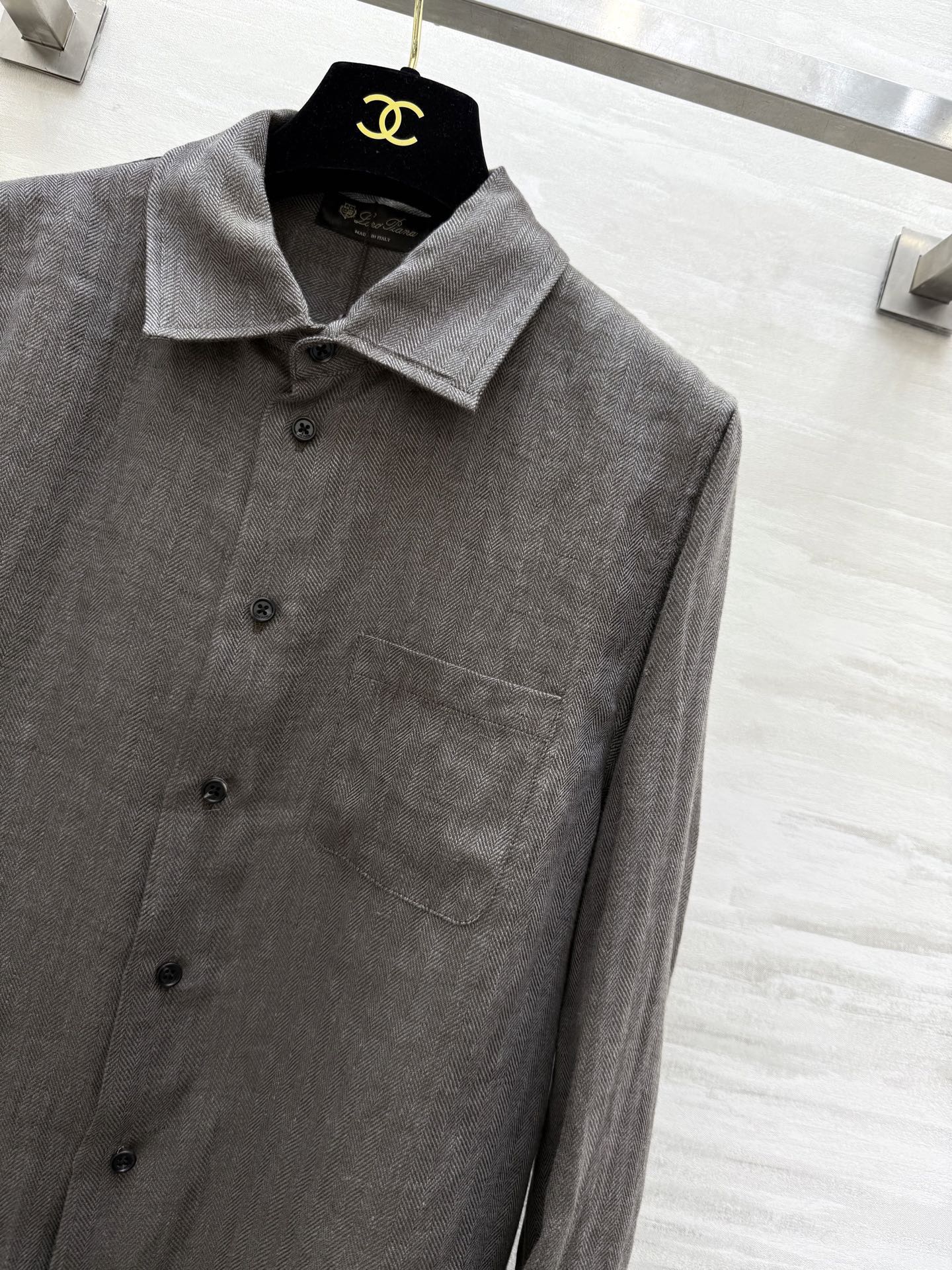 LP Vintage Herringbone Shirt Linen 346548