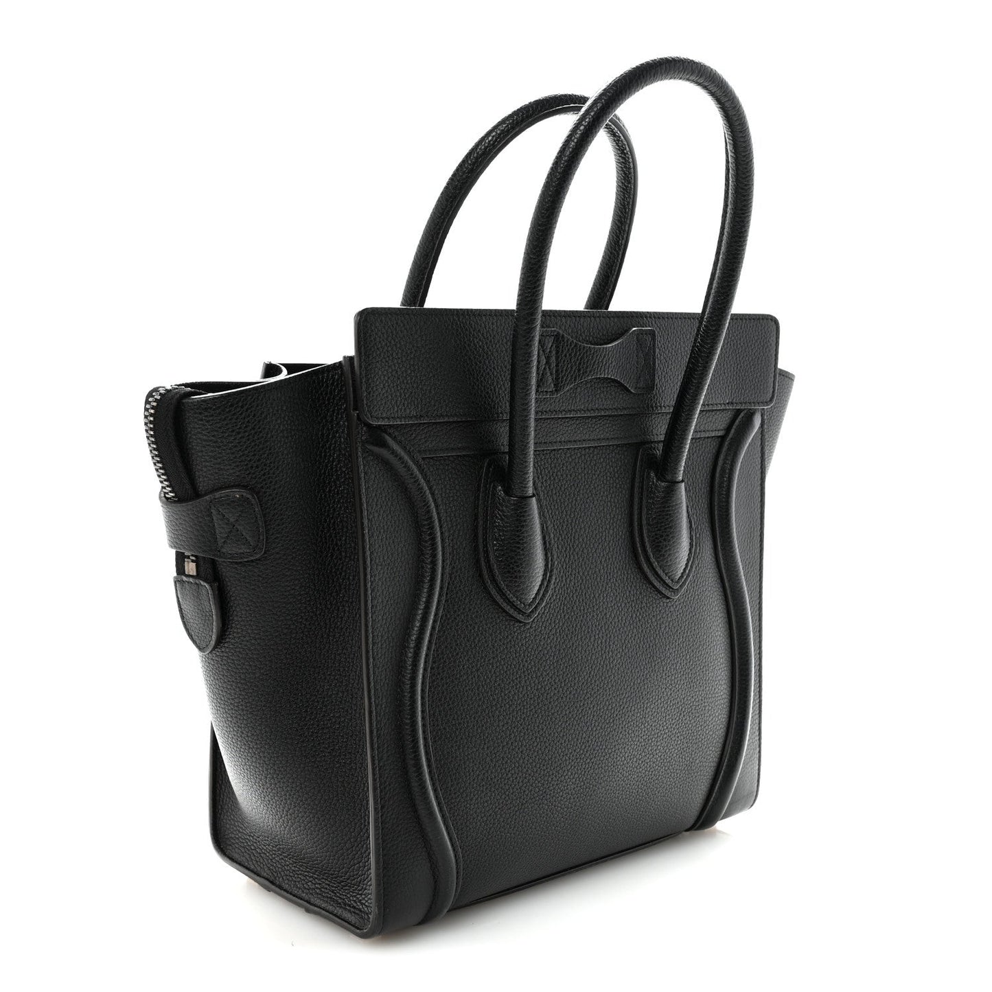 Drummed Calfskin Micro Luggage Black