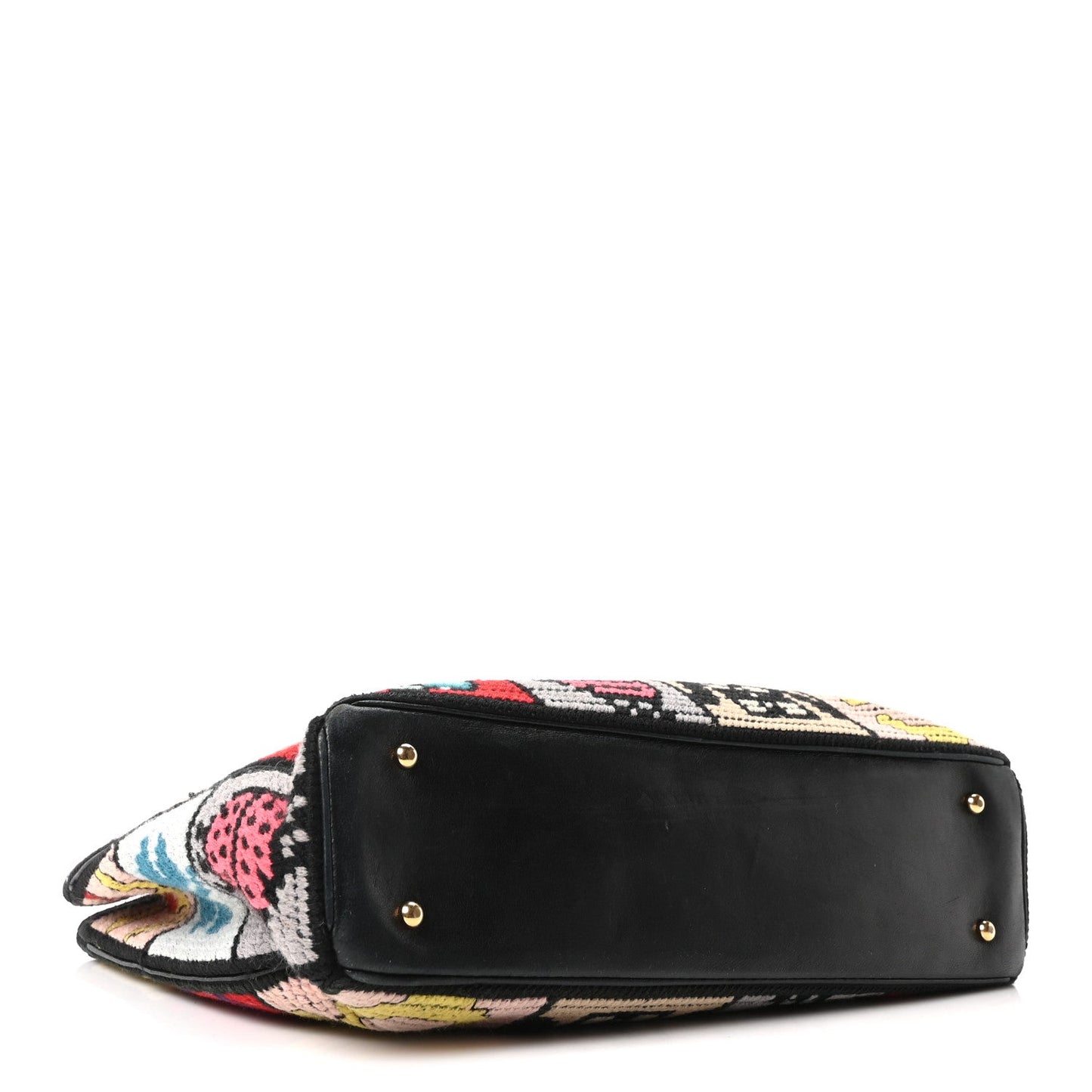 Needlepoint Precious Symbols Shoulder Bag Black