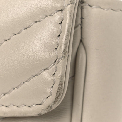 Calfskin Matelasse Super Mini GG Marmont Shoulder Bag White