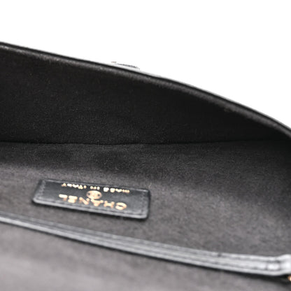 Caviar Quilted Chain Glasses Case Black