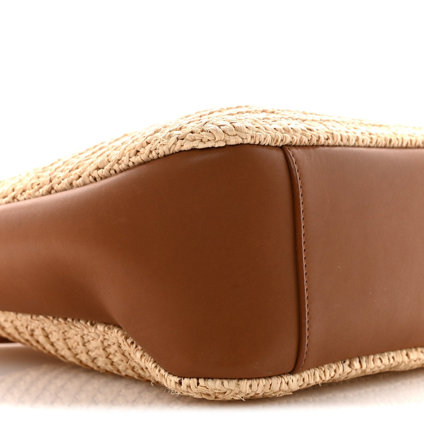 Raffia Calfskin Le 5 A 7 Small Hobo Natural Brick