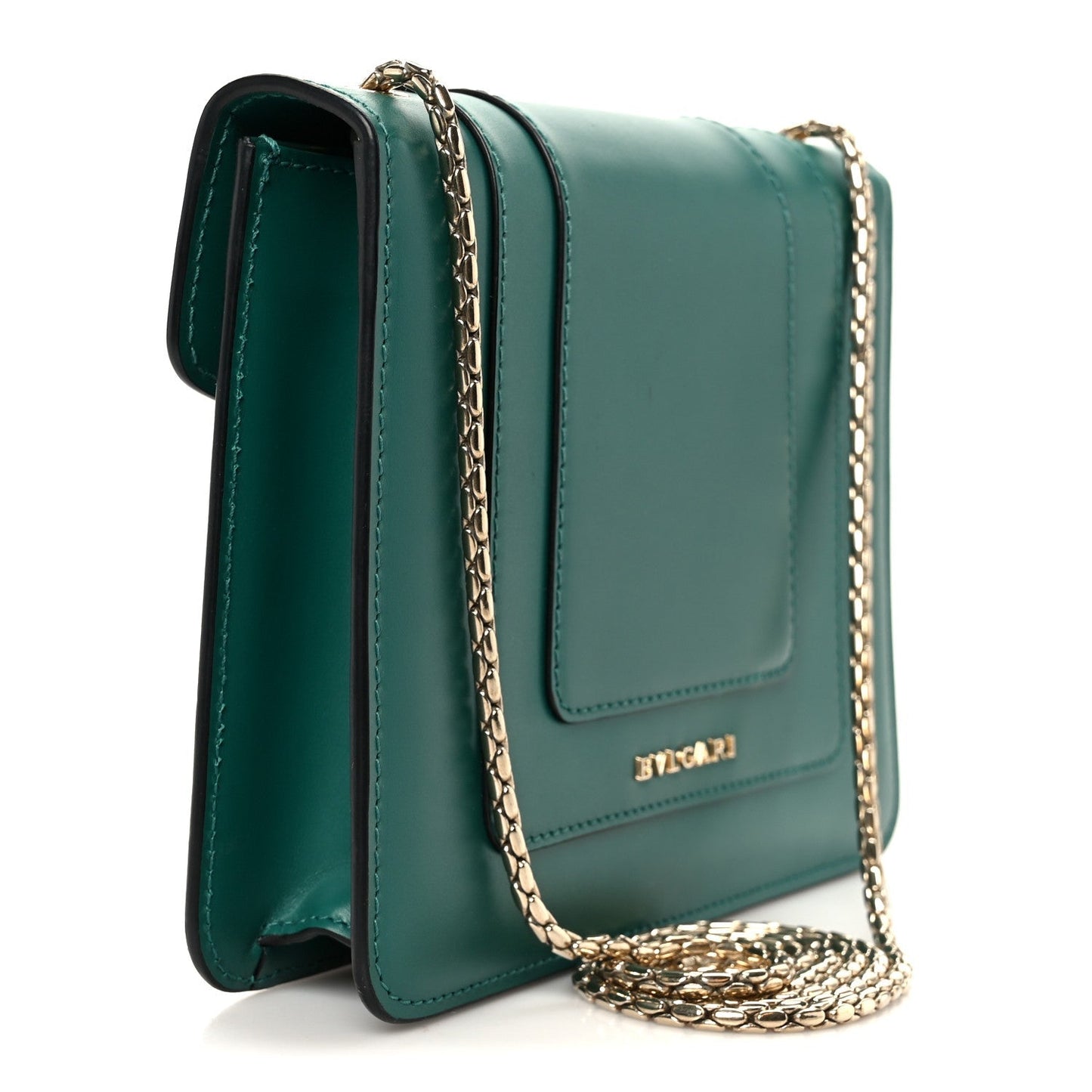 Calfskin Small Serpenti Forever Snake Strap Crossbody Bag Emerald Green