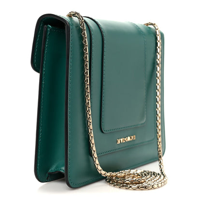 Calfskin Small Serpenti Forever Snake Strap Crossbody Bag Emerald Green