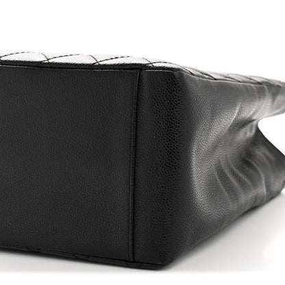 Caviar Quilted Grand Shopping Tote GST Black
