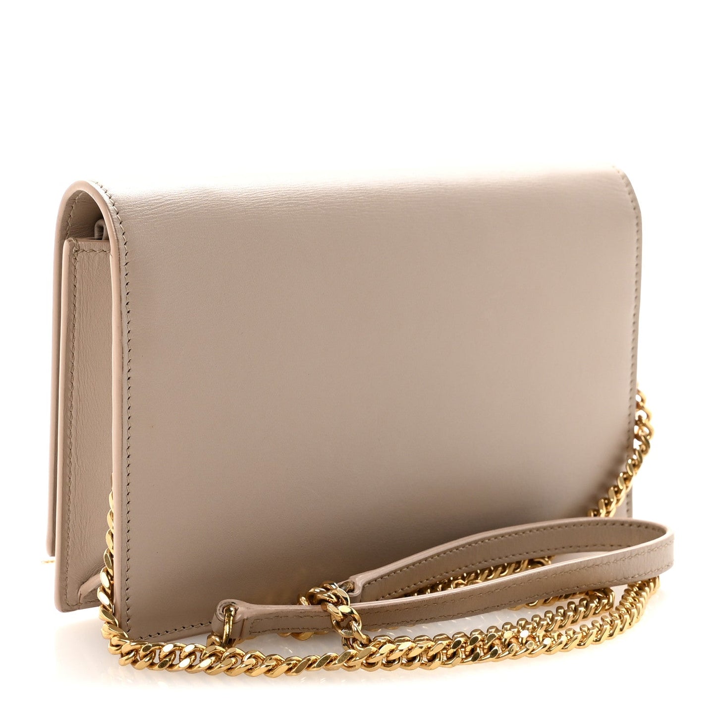 Smooth Calfskin Classic Monogram Kate Tassel Chain Wallet Dark Beige