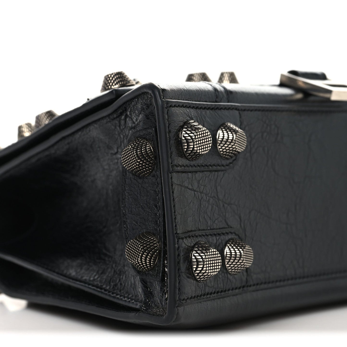 Arena Lambskin Medium Hourglass X Le Cagole Top Handle Bag Black