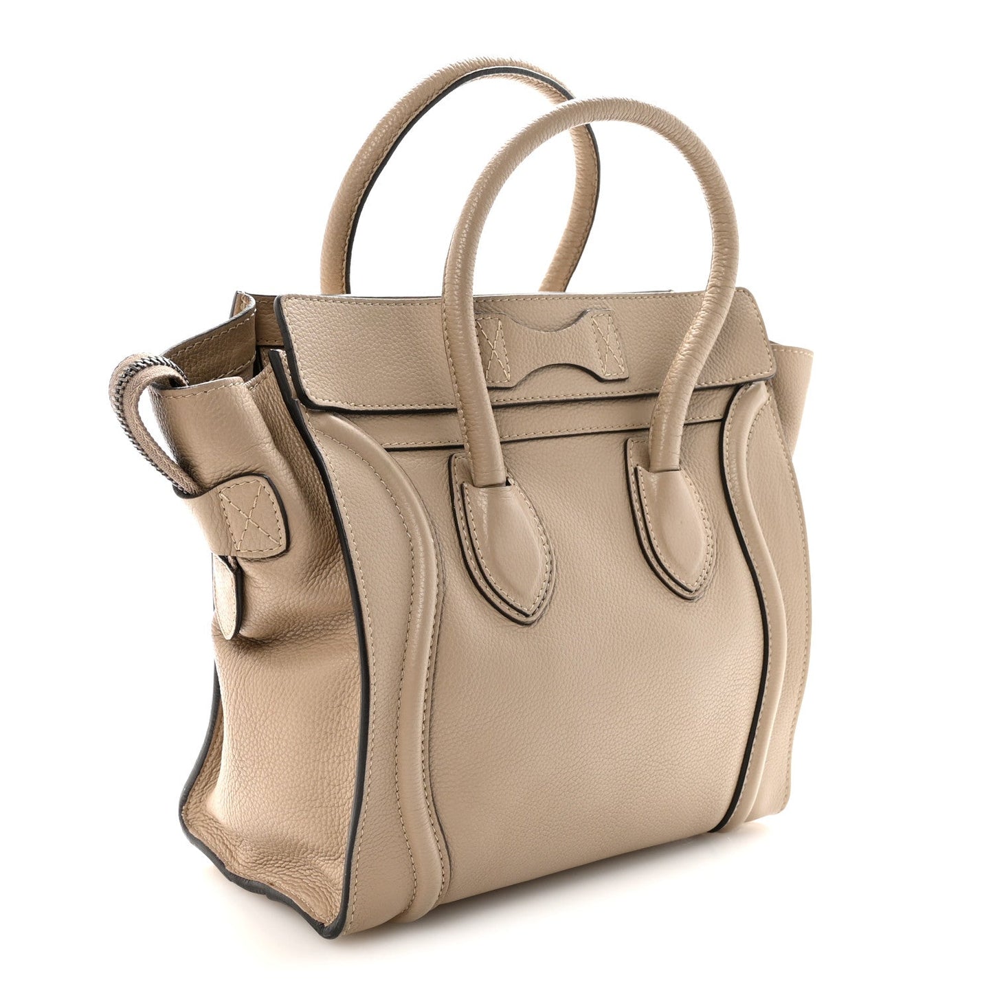 Drummed Calfskin Micro Luggage Dune