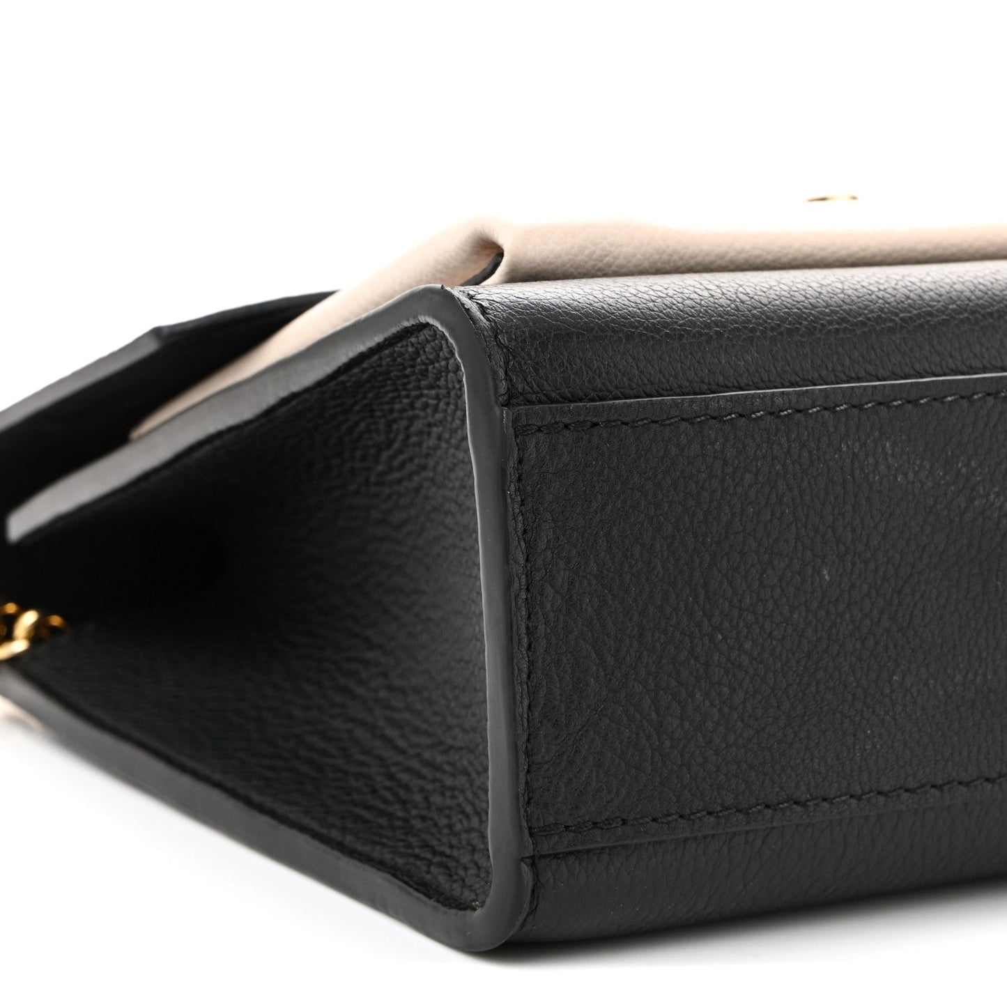 Soft Calfskin Mylockme Chain Bag BB Black Creme