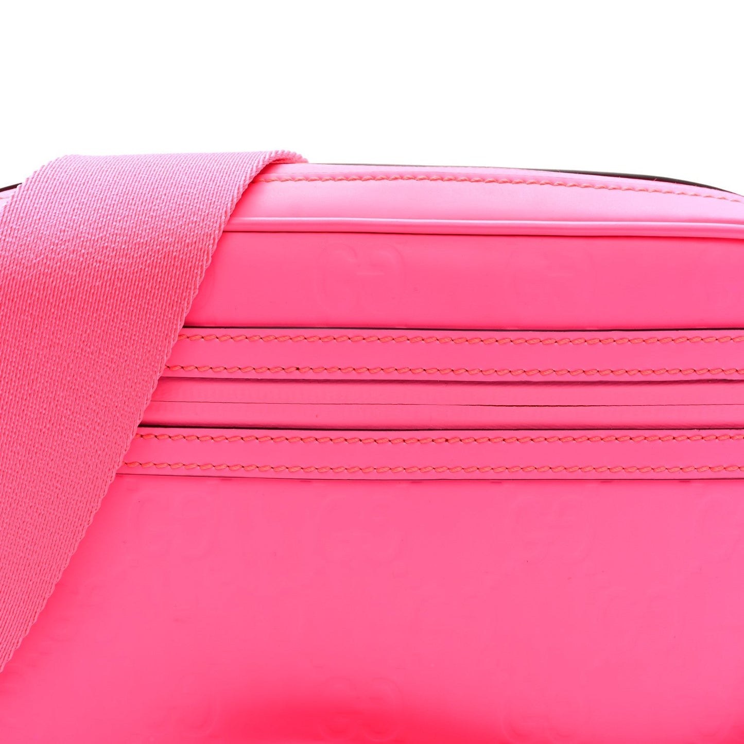 Rubber Effect Monogram GG Crossbody Bag Fluorescent Fuchsia