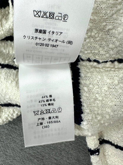 CD Marinière Twinset Cardigan Black White Cotton Wool 345341
