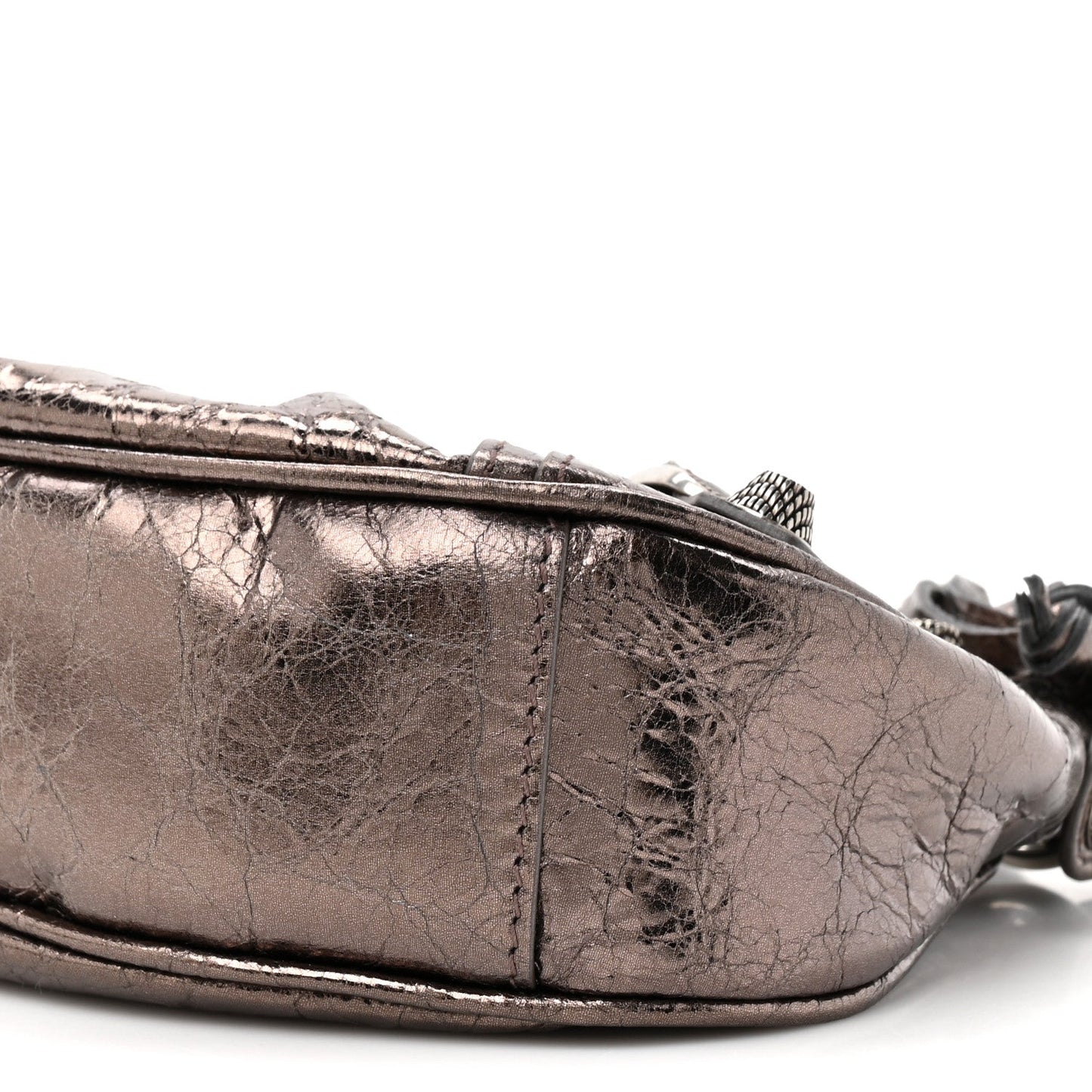 Metallic Agneau Arena Le Cagole Shoulder Bag XS Dark Bronze