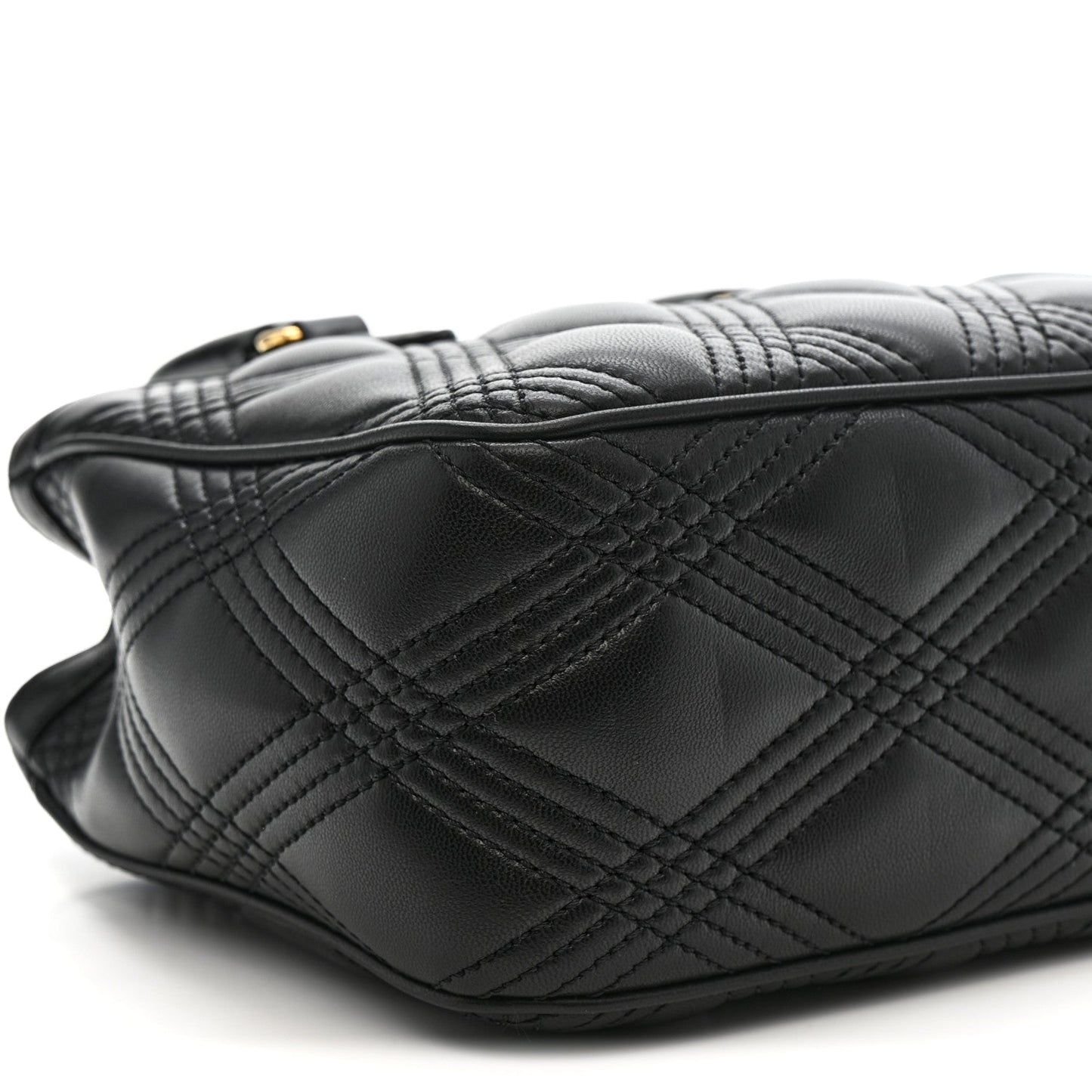 Calfskin Quilted Vlogo Small Top Handle Shoulder Bag Black