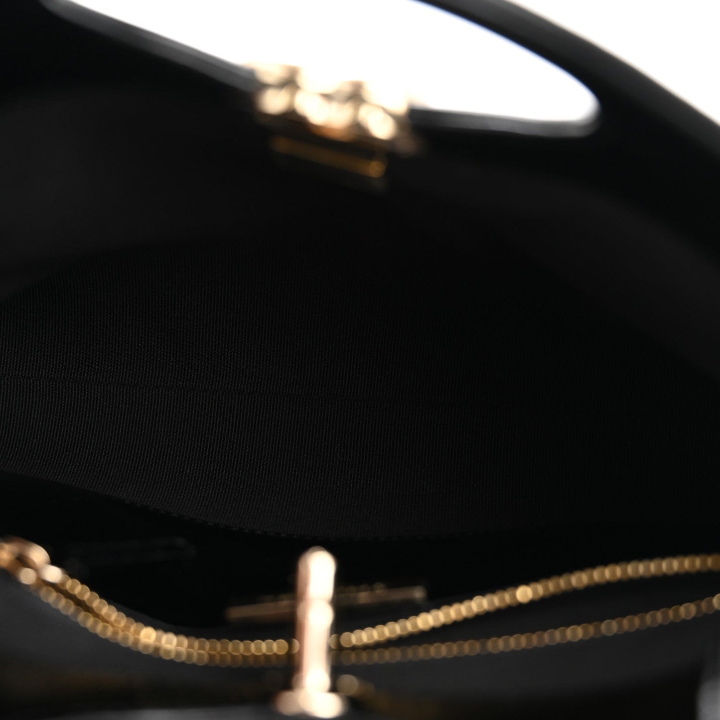 Shiny Crumpled Calfskin Quilted Mini 31 Shopping Bag Black