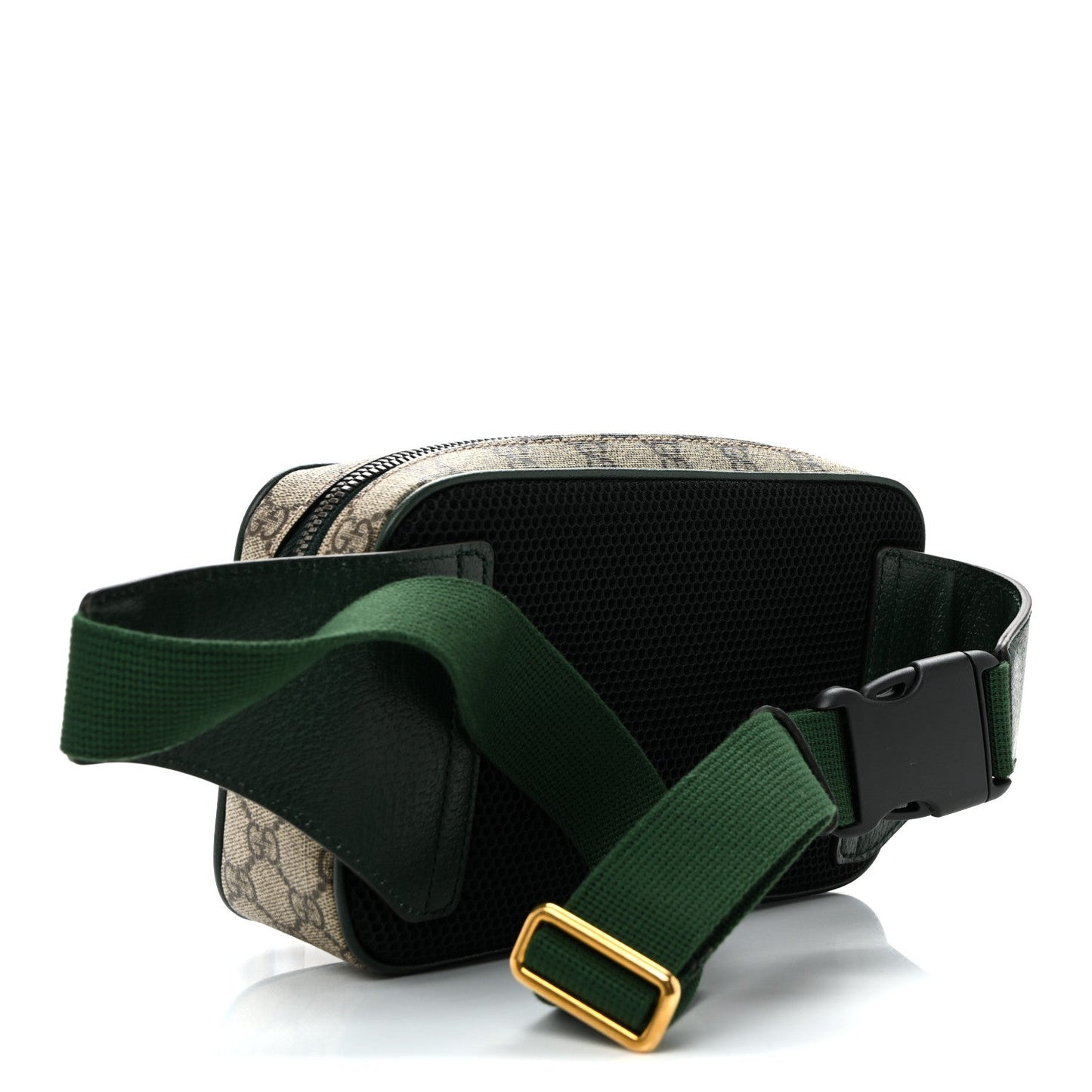 Monogram GG Mignon Textured Dollar Calfskin GG Supreme Monogram Quilted Mini GG Belt Bag Green Beige Ebony