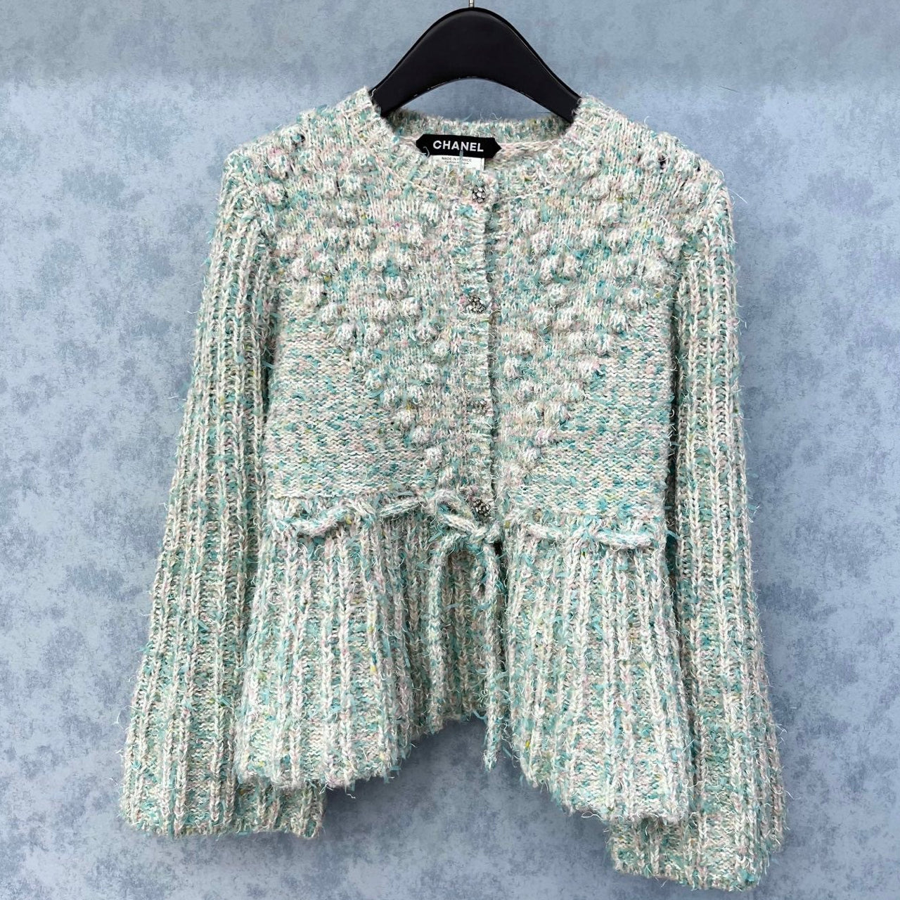 CC 2025 Jacket With Drawstring Waist Blue Pink Wool 325853