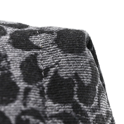 Denim Quilted Floral Print Small Chanel 22 Black