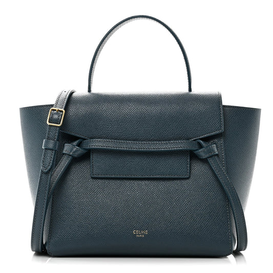 Grained Calfskin Nano Belt Bag Abyss Blue