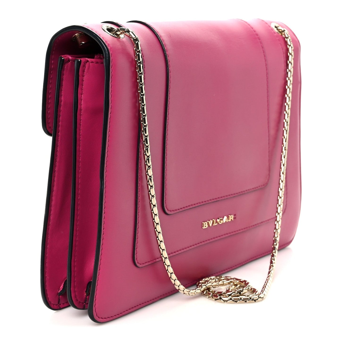 Calfskin Serpenti Forever Snake Strap Crossbody Bag Pink