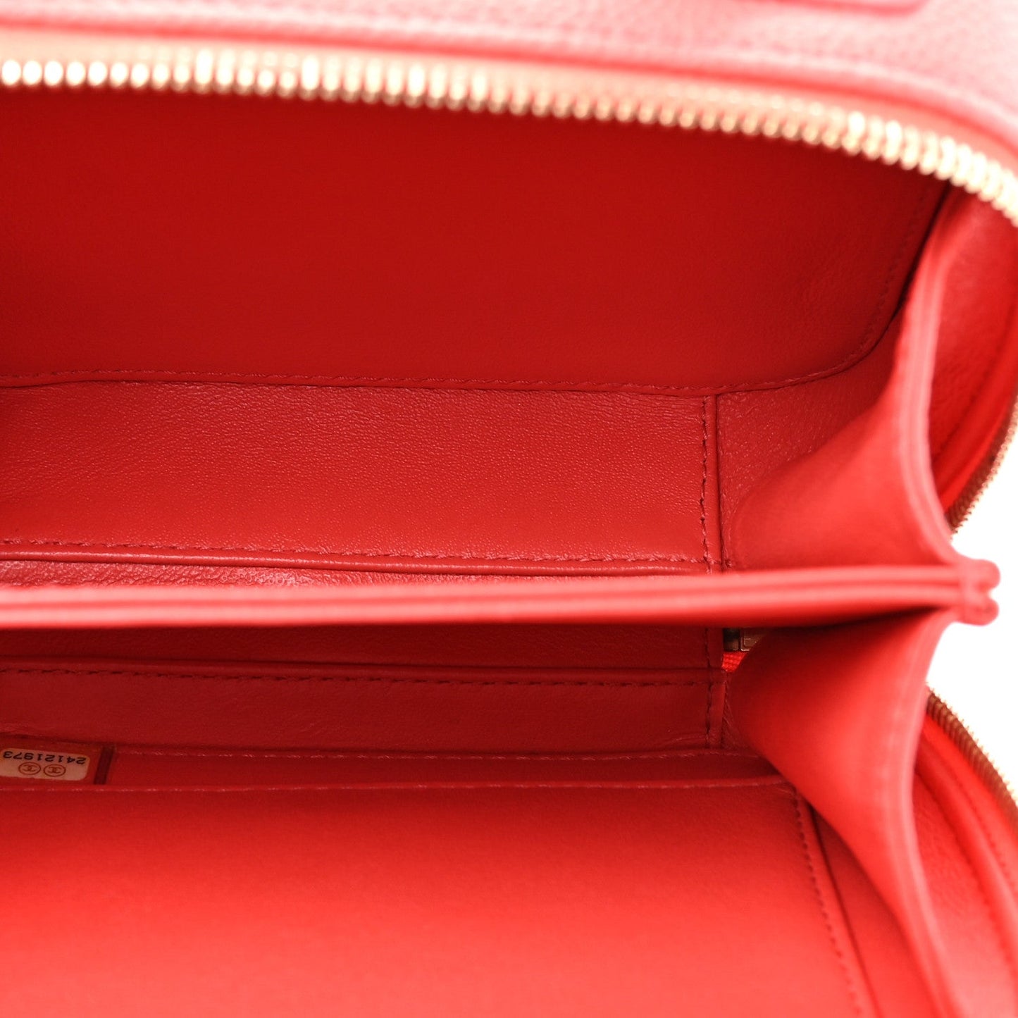 Caviar Quilted Small CC Filigree Vanity Case Coral