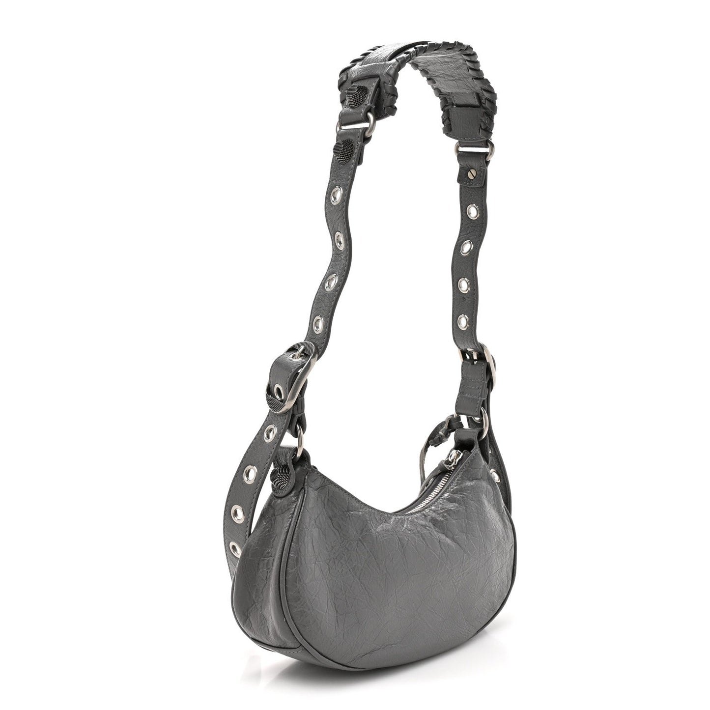 Agneau Arena Le Cagole Shoulder Bag XS Dark Grey