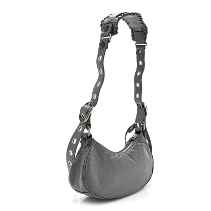 Agneau Arena Le Cagole Shoulder Bag XS Dark Grey