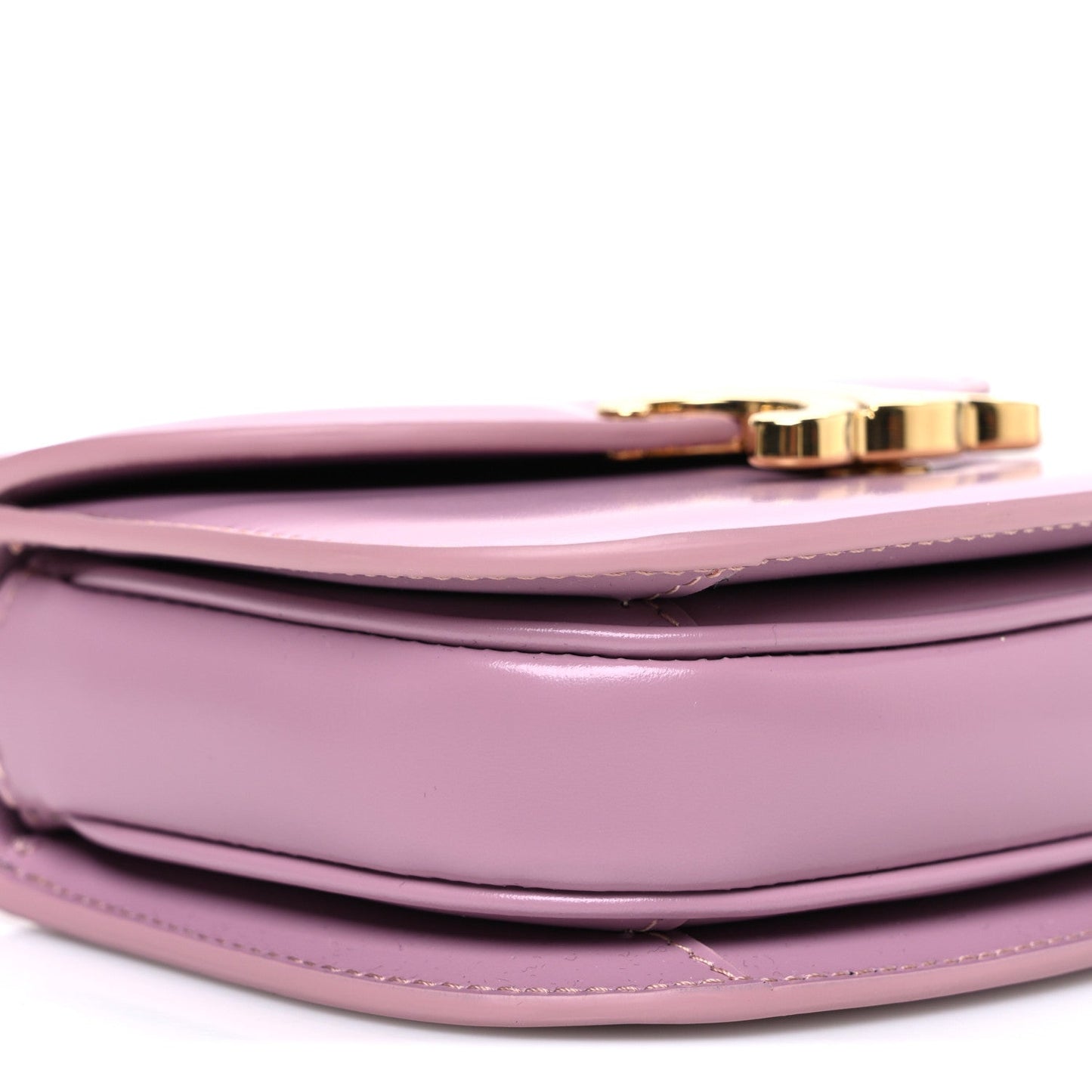 Shiny Calfskin Triomphe Mini Besace Clea Pastel Pink