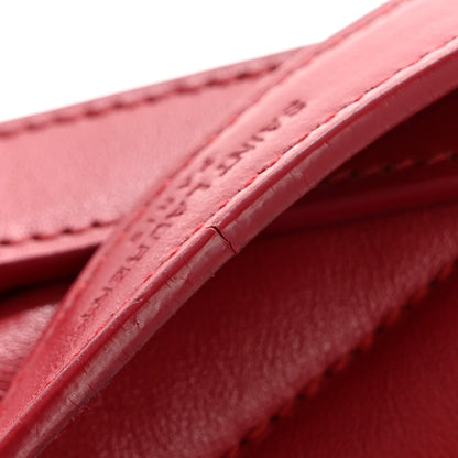 Calfskin Y Quilted Monogram Medium Loulou Chain Satchel Lipstick Red