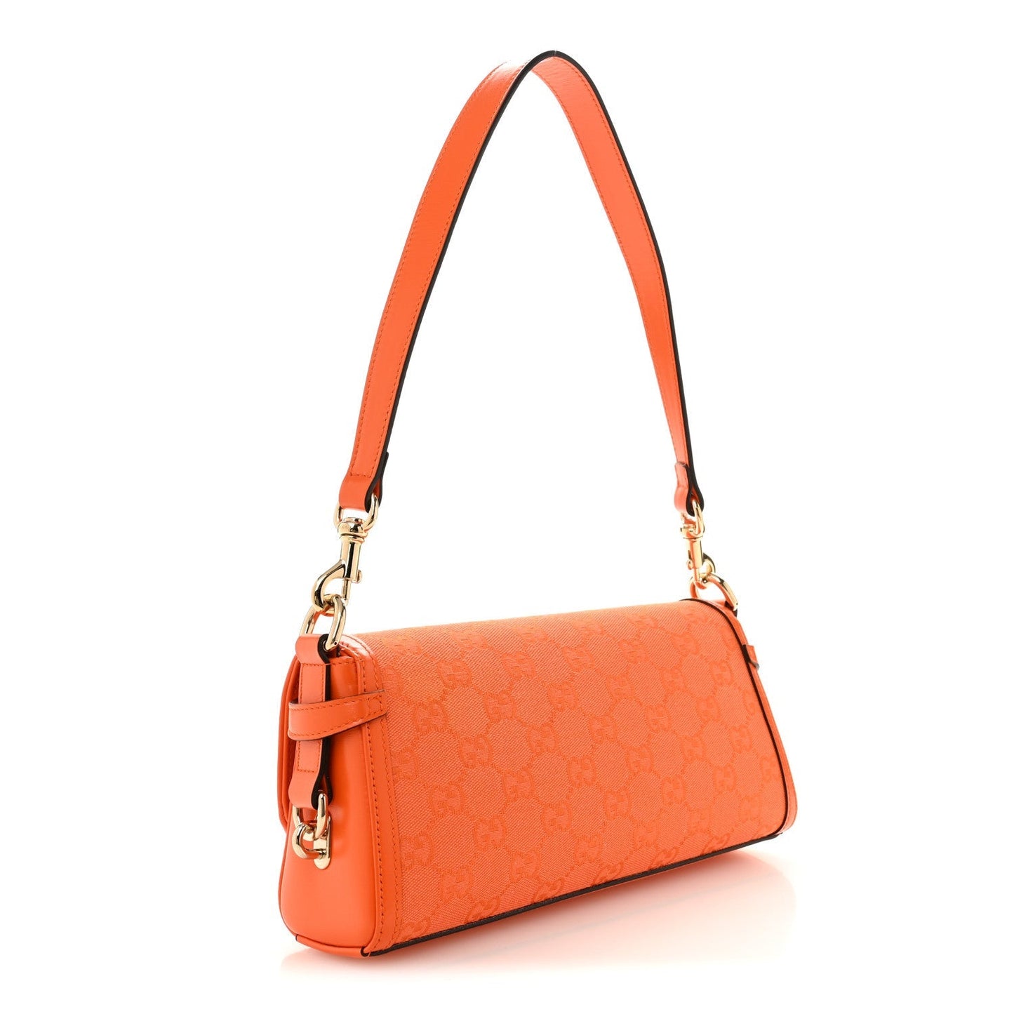 GG Monogram Textured Dollar Calfskin Small Luce Shoulder Bag Orange