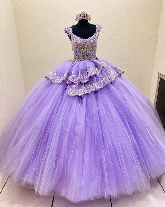 Purple Ball Gown Prom Dresses Long Evening Dresses