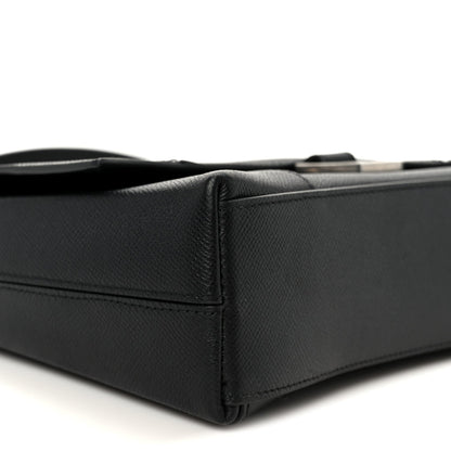 Semi Matte Soft Textured Calfskin Downtown Shoulder Bag Black