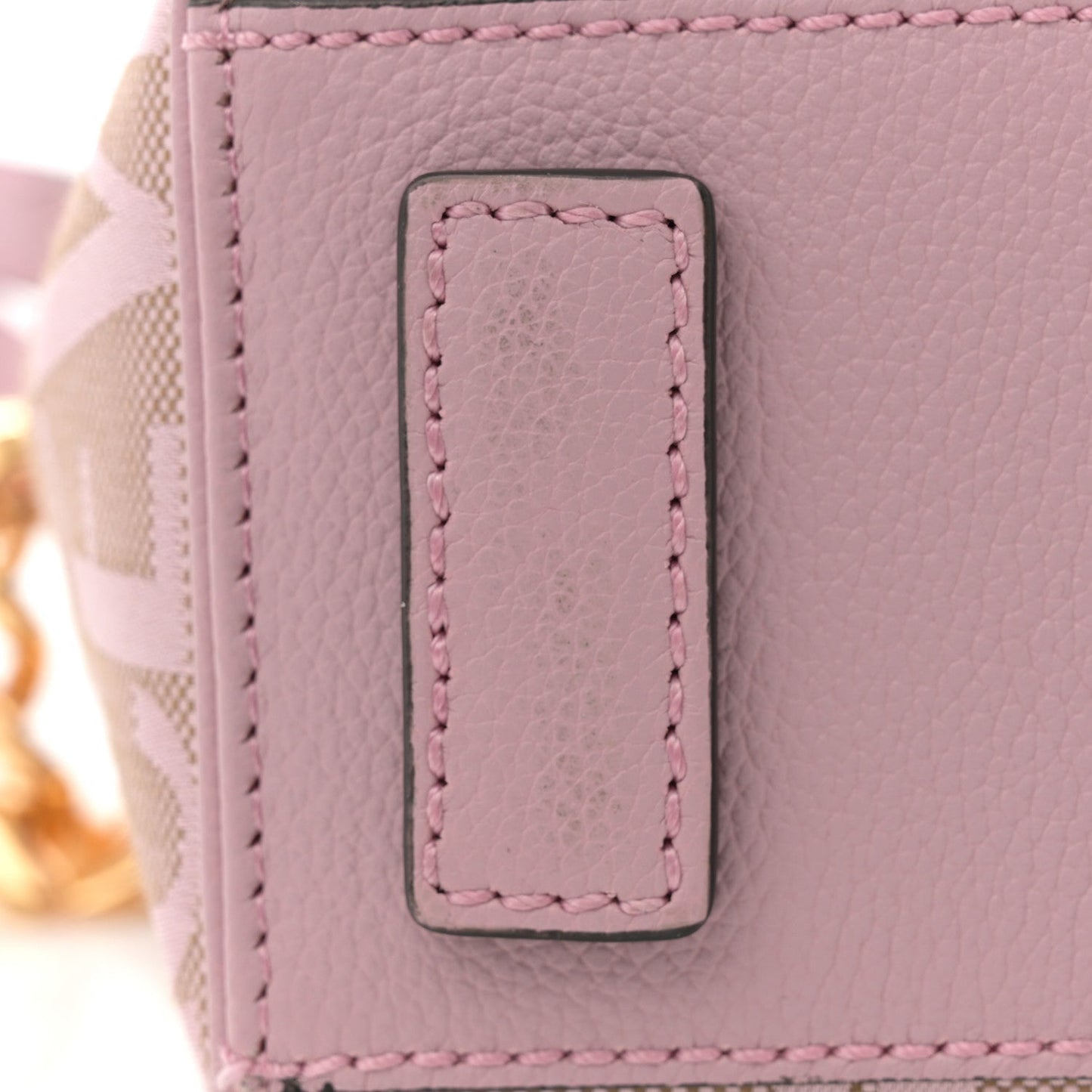 Calfskin Canvas Allover La Medusa Small Top Handle Handbag Pink