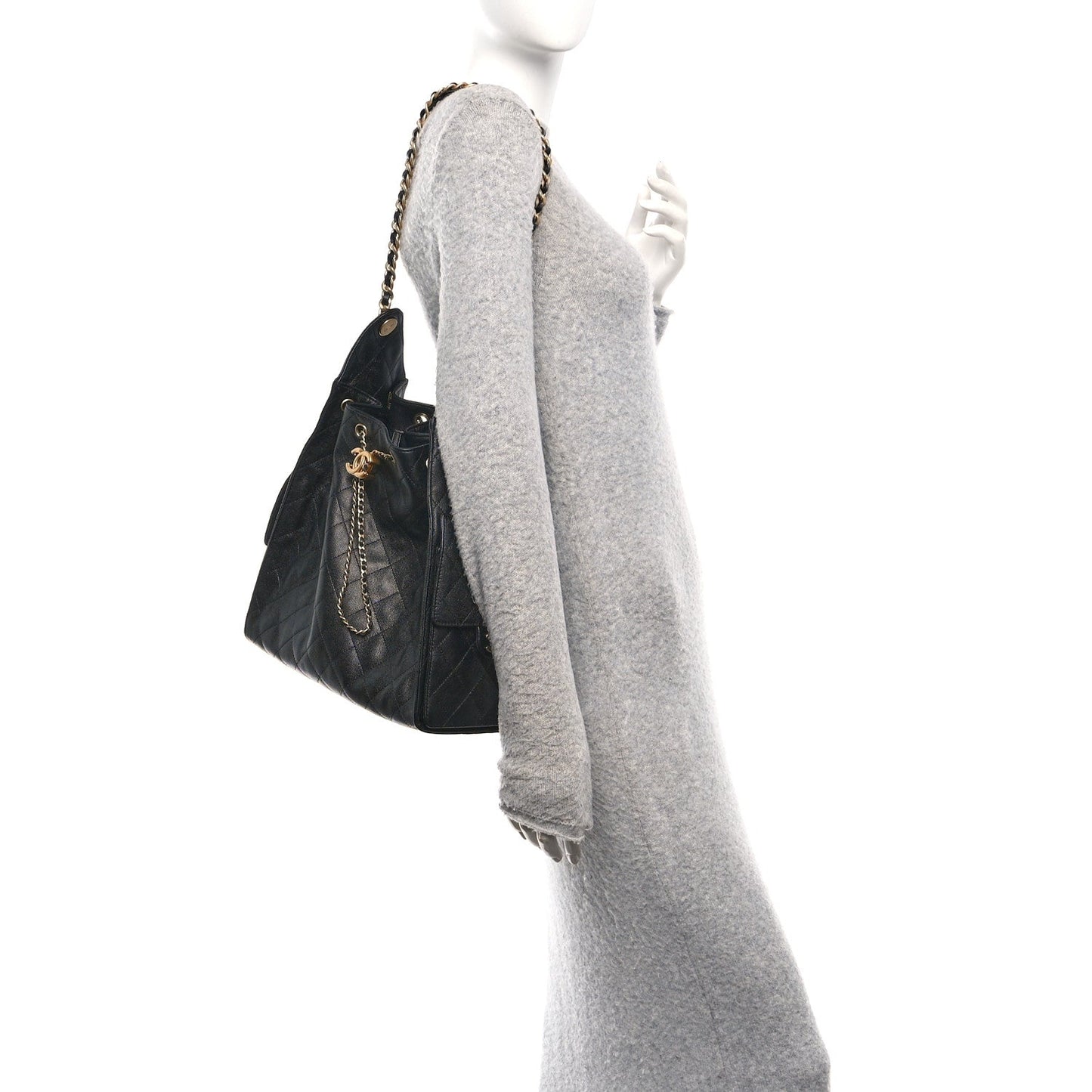 Caviar Quilted Medium Chanel 25 Handbag Black