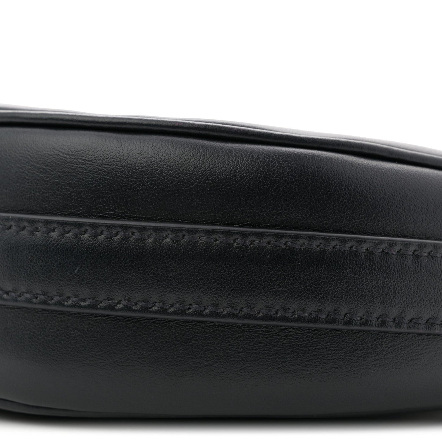 Soft Calfskin Arque Shoulder Bag Black
