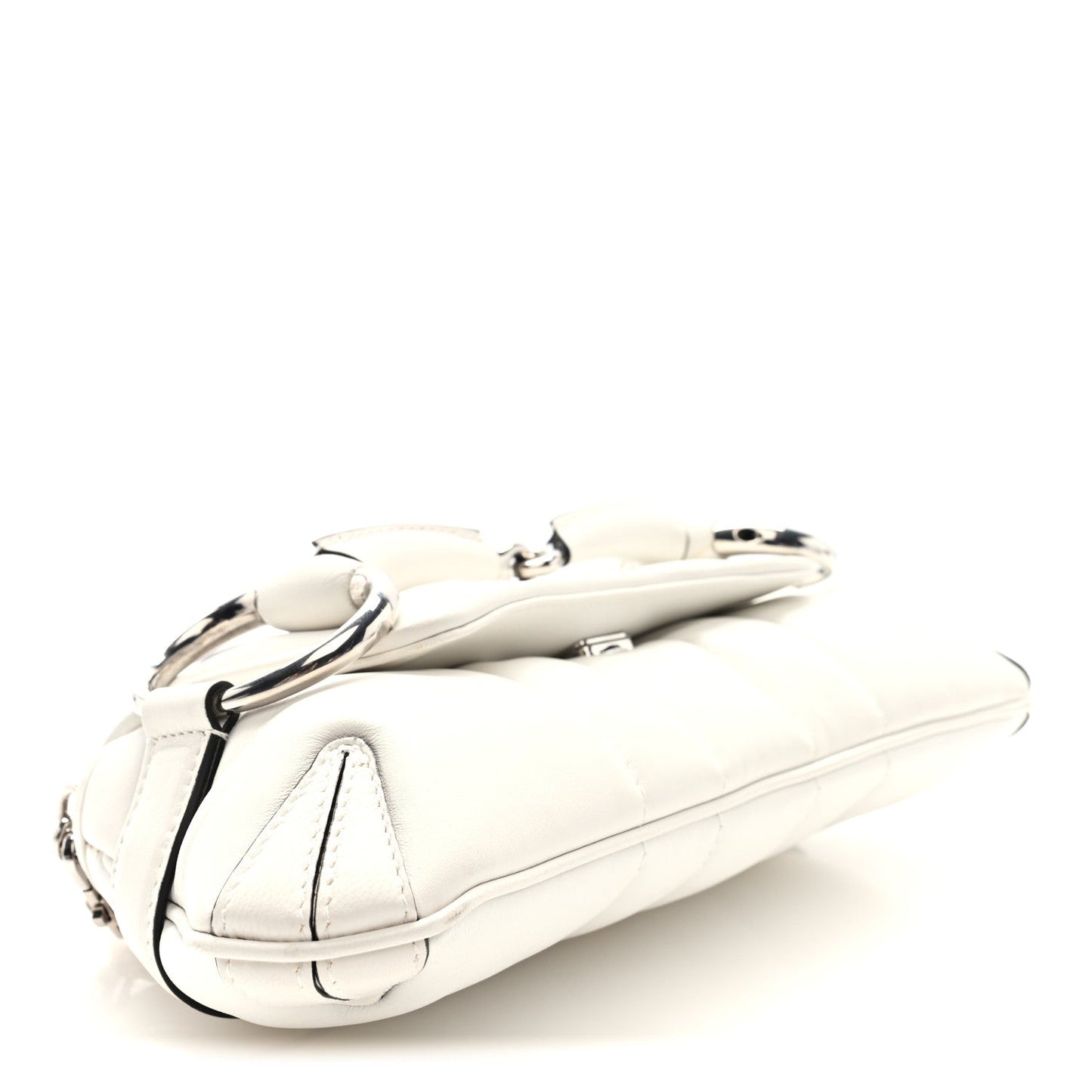 Nappa Vertical Matelasse Small Maxi Horsebit Chain Shoulder Bag Great White