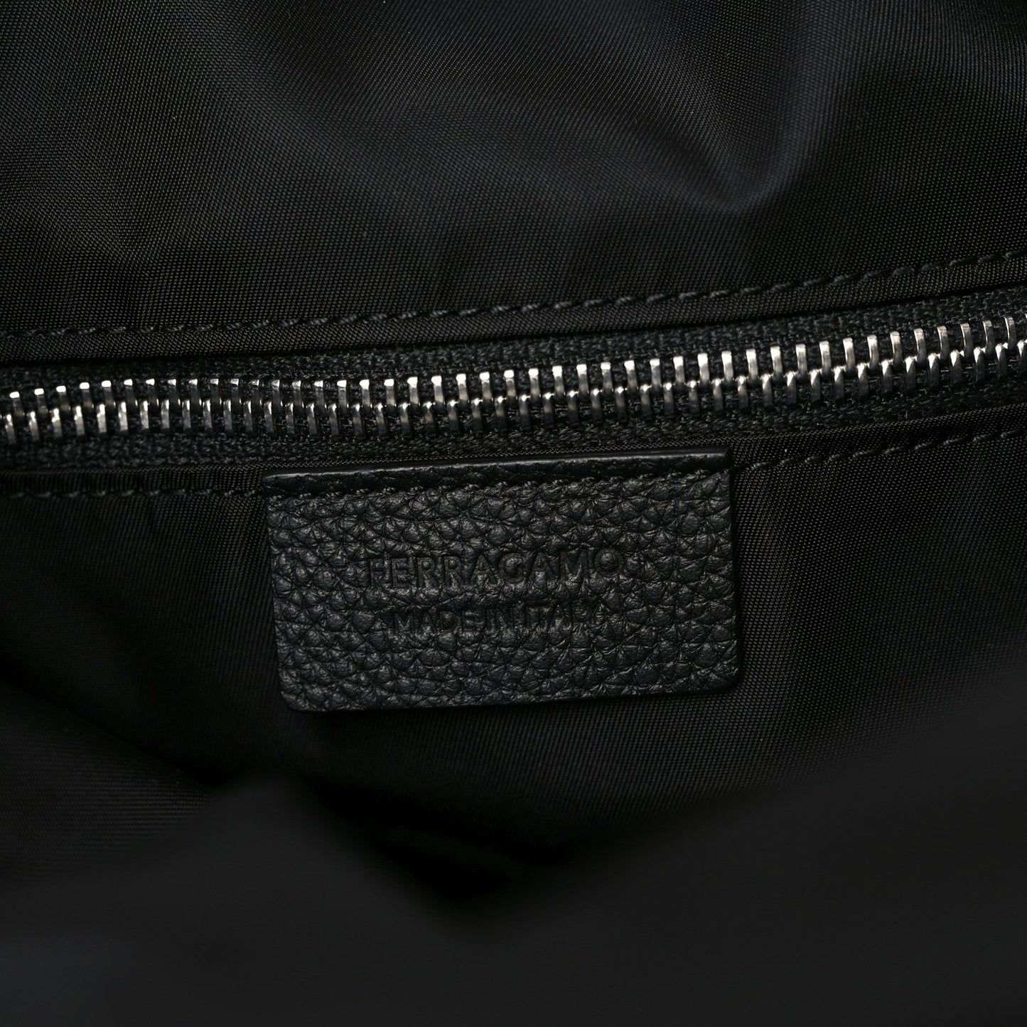 Nylon Calfskin Cut Out Duffle Bag Black