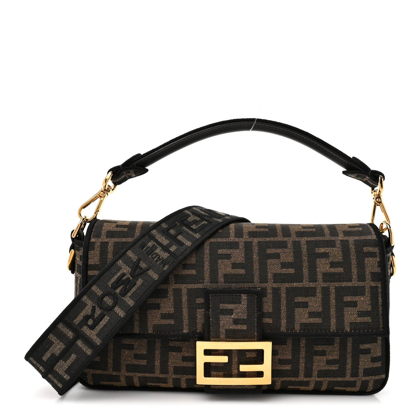 Fabric Jacquard FF 1974 Medium Baguette Tobacco Moro Black