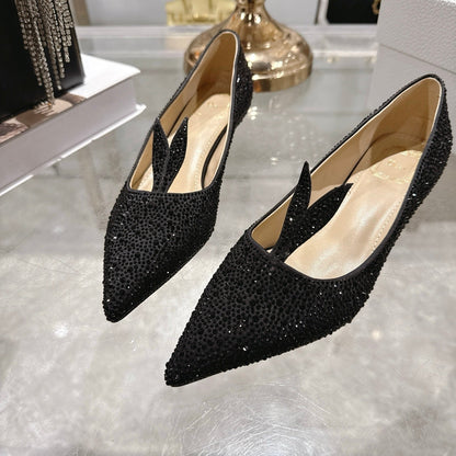 CD 26 Pump 35mm Black Full Diamond Sheepskin 592202