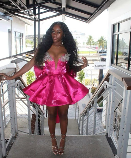 Elegant Ball Gown Strapless Black Girl Summer Birthday Dresses