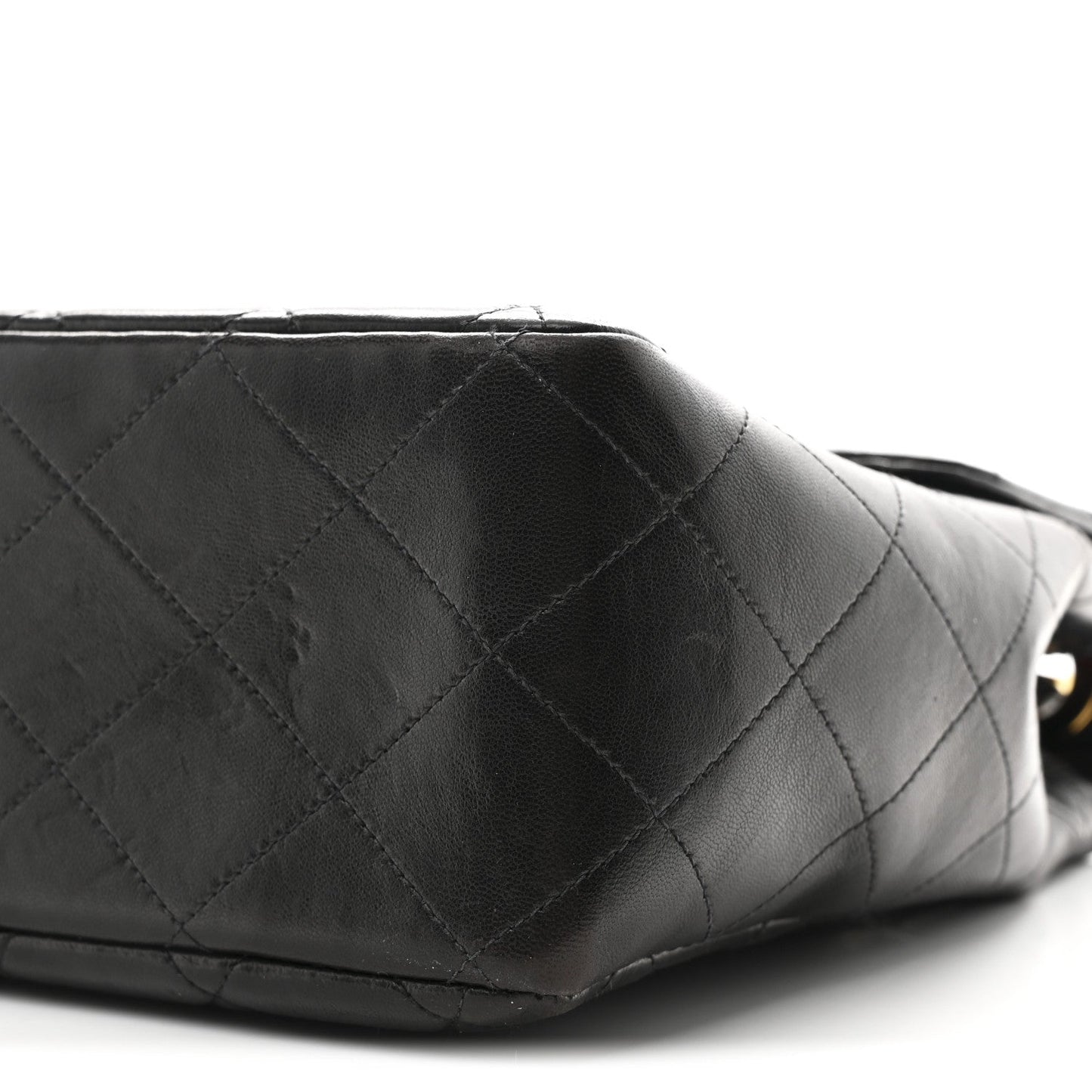 Lambskin Quilted Jumbo Single Flap Black