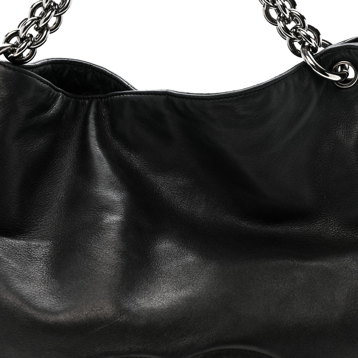 Lambskin Large Soft and Chain Hobo Black