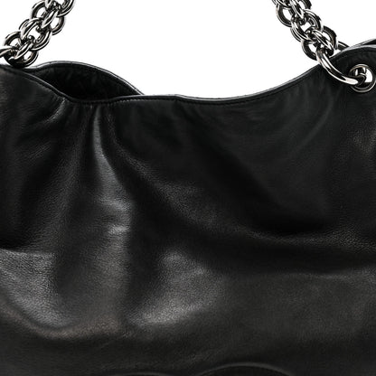 Lambskin Large Soft and Chain Hobo Black