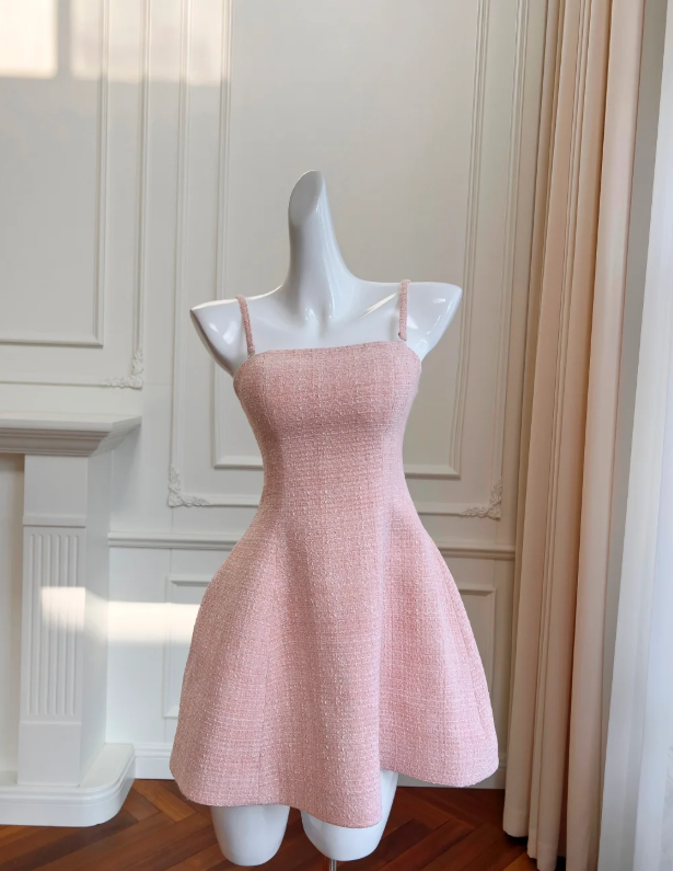Cute Pink A Line Short Party Dress Homecoming Dress Y8577