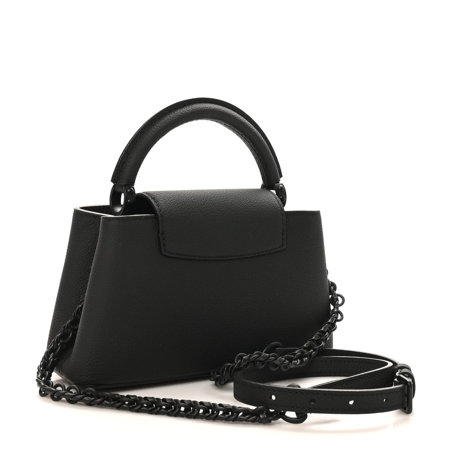 Matte Taurillon Capucines East West Mini All Black