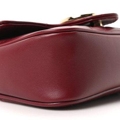Calfskin Matelasse Super Mini GG Marmont Shoulder Bag Rosso Ancora