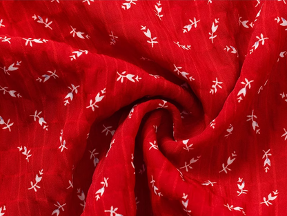 2025 summer new red floral temperament slim medium-length suspender dress R0924