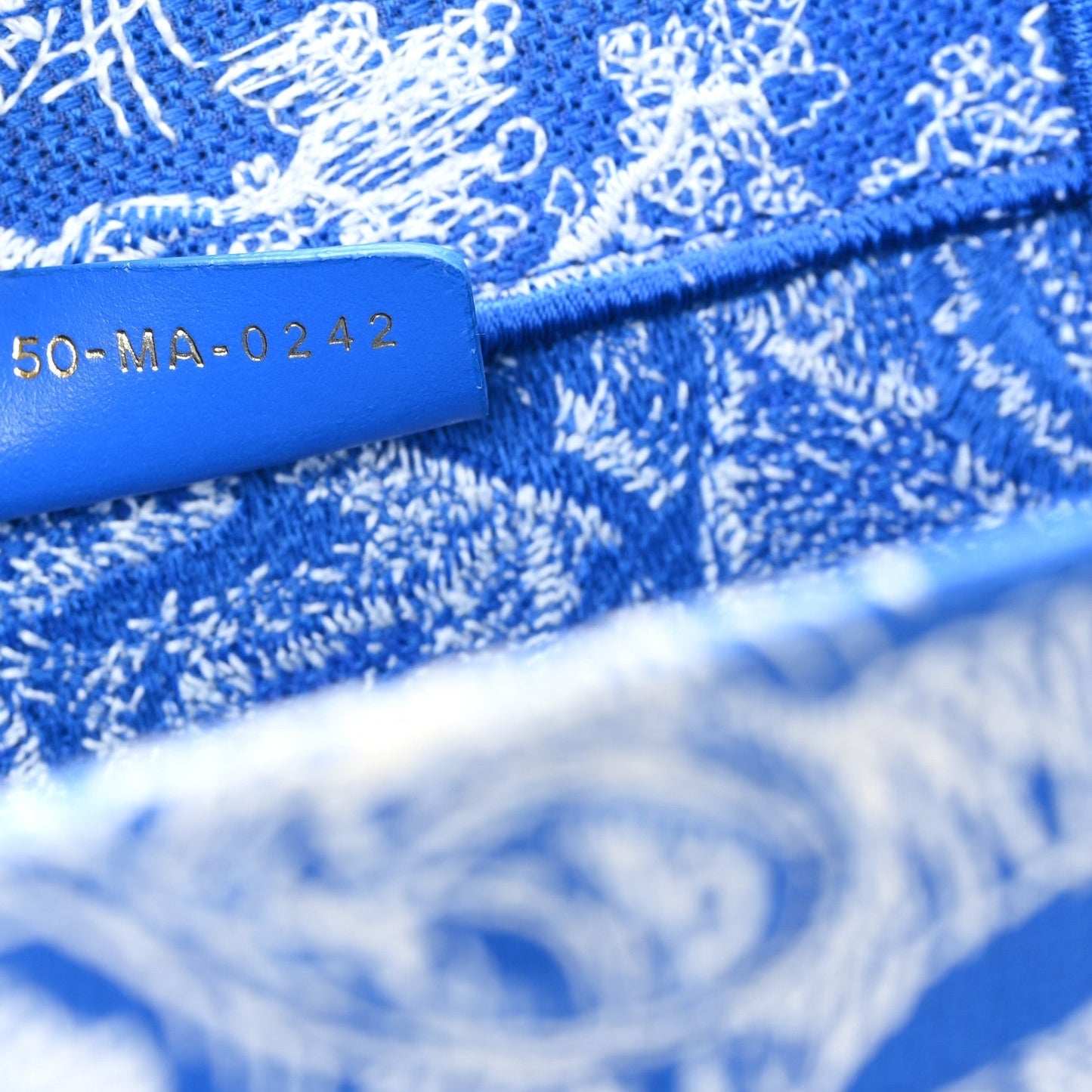 Canvas Embroidered Medium Dioriviera Toile De Jouy Book Tote Fluorescent Blue