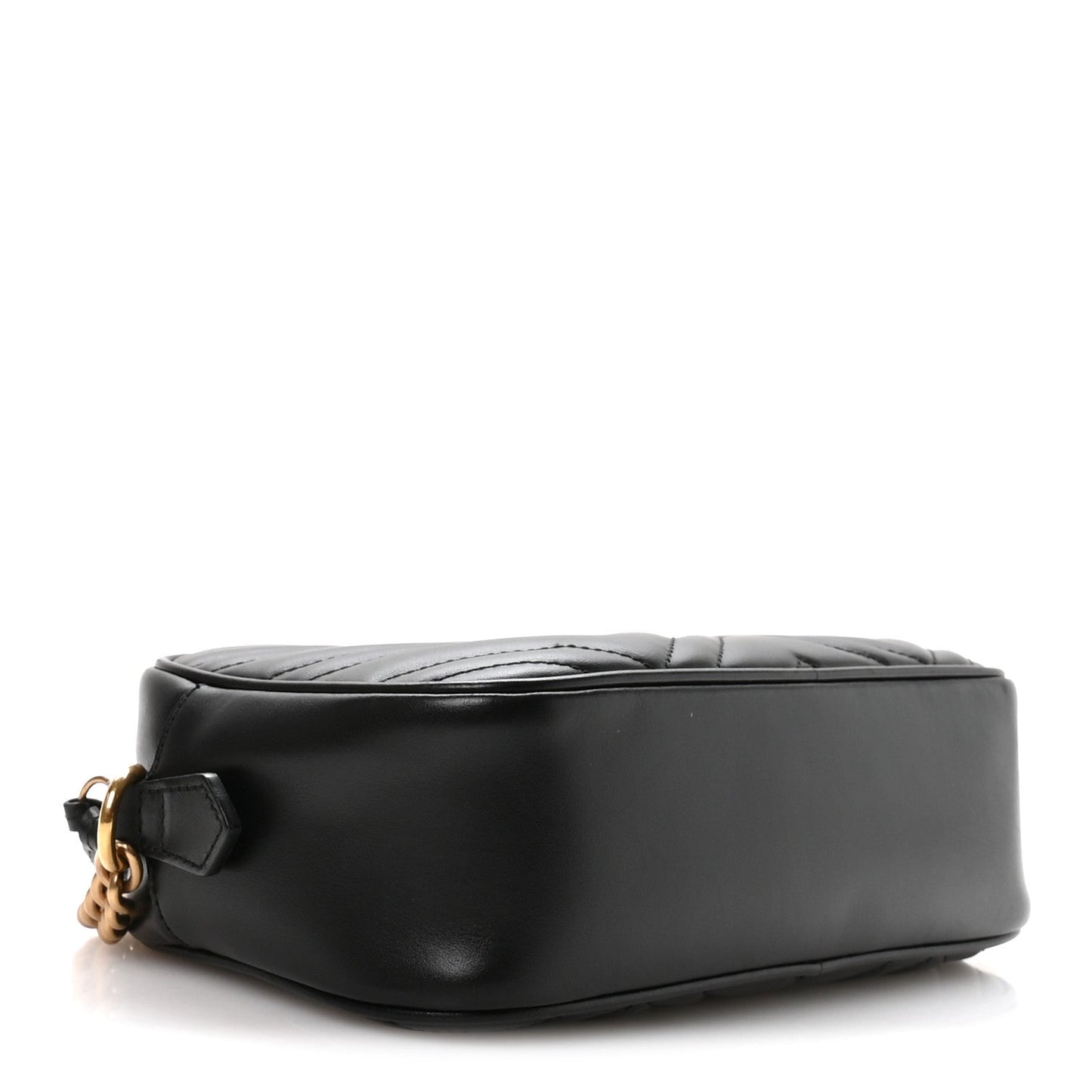 Calfskin Matelasse Small GG Marmont Chain Shoulder Bag Black