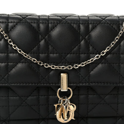 Lambskin Cannage Chain My Dior Daily Chain Pouch Black